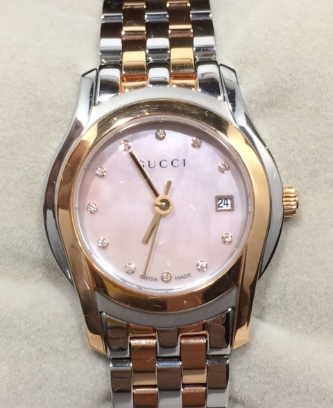 GUCCI グッチ 5500L シェル文字盤 11Pダイヤ 買取致しました♪西尾店