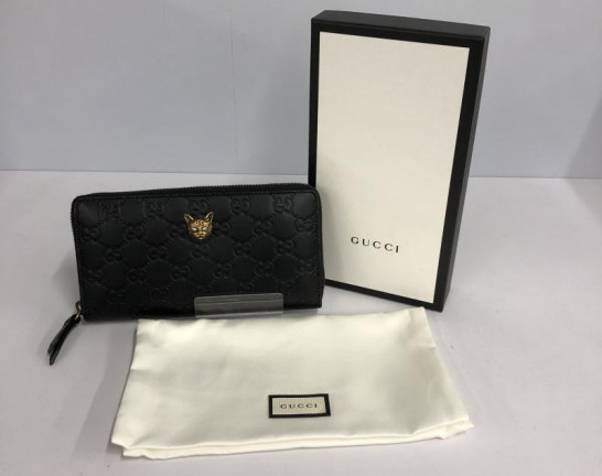 GUCCI キャットスタッズ ラウンドジップ 長財布　買取しました！