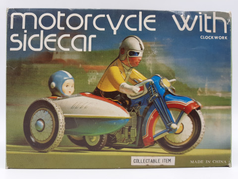 Motorcycle With Sidecar clockwork MS 709 ブリキおもちゃ サイドカー 昭和レトロ　買取しました！