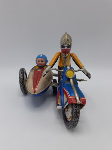 Motorcycle With Sidecar clockwork MS 709 ブリキおもちゃ サイドカー 昭和レトロ　買取しました！