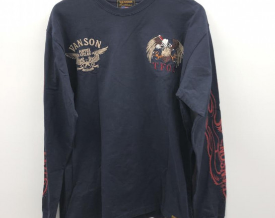 VANSON バンソン × T.F.O.A 長袖Tシャツ XL ネイビー デスラビット 武装戦線　買取しました！
