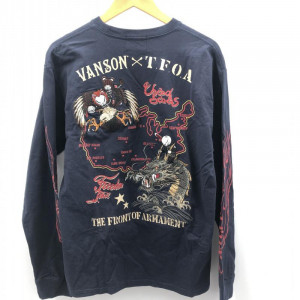 VANSON バンソン × T.F.O.A 長袖Tシャツ XL ネイビー デスラビット 武装戦線　買取しました！