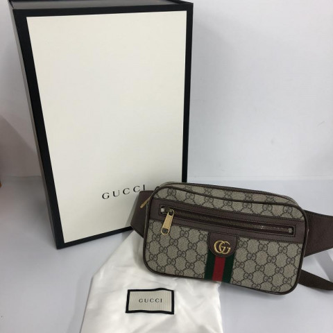 GUCCI オフィディア GGスプリーム ウエストバッグ グッチ ボディバッグ グレー 茶　買取しました！