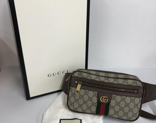 GUCCI オフィディア GGスプリーム ウエストバッグ グッチ ボディバッグ グレー 茶　買取しました！