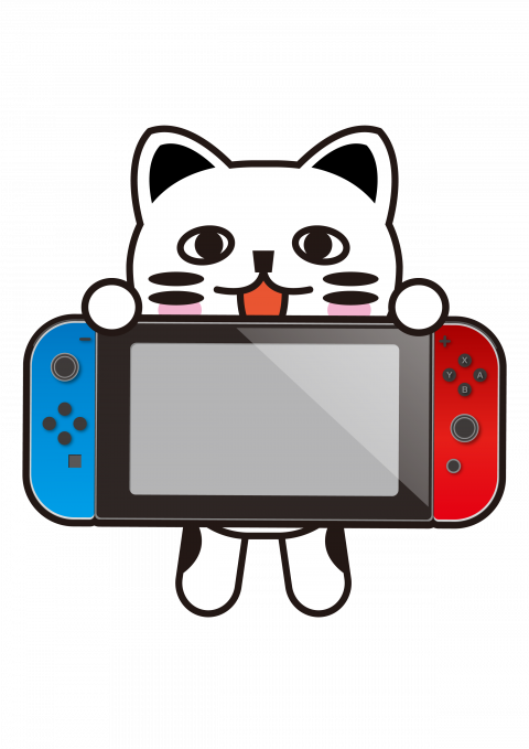 Switchを持つ猫