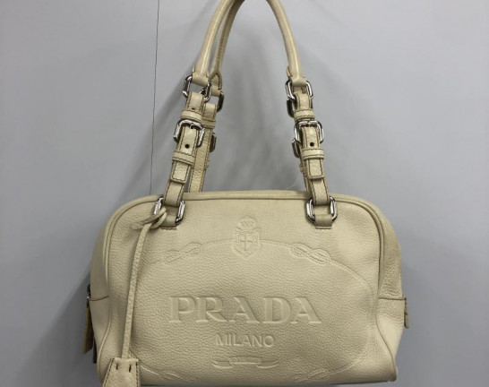 PRADA プラダ レザー ミニボストンバッグ クリーム　買取しました！