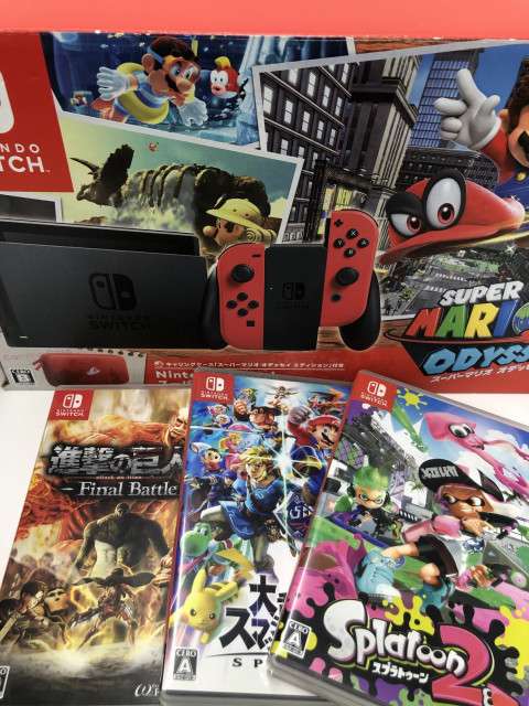 Switch 本体 マリオオデッセイ、Switchソフト 「スプラトゥーン2」他　宅配買取しました！