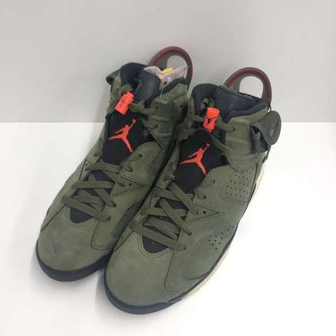 NIKE ナイキ×TRAVIS SCOTT トラヴィス・スコット AIR JORDAN 6 RETRO SP MEDIUM OLIVE 27cm 箱、替え紐有り　買取しました！