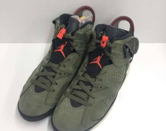 NIKE ナイキ×TRAVIS SCOTT トラヴィス・スコット AIR JORDAN 6 RETRO SP MEDIUM OLIVE 27cm 箱、替え紐有り　買取しました！