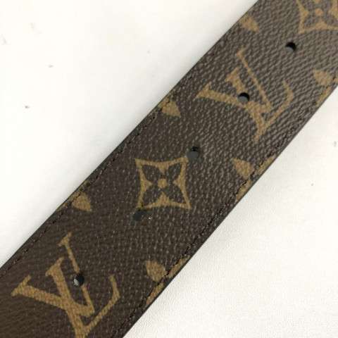 LOUIS VUITTON ルイ・ヴィトン サンチュール ベルト モノグラム 茶 黒 95/38 ベルト LVイニシャル リバーシブル ノワール　買取しました！