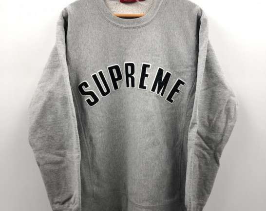 Supreme シュプリーム アーチロゴスウェット M グレー 15AW Arc Logo Crewneck　買取しました！