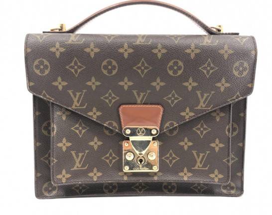 LOUIS VUITTON モンソー26 ハンドバッグ ブラウン レザー フランス製 ルイヴィトン　買取しました！