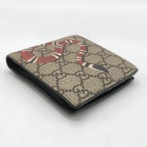 GUCCI グッチ GGスプリーム スネークプリント 二つ折り財布 キャンバス コインウォレット　買取しました！