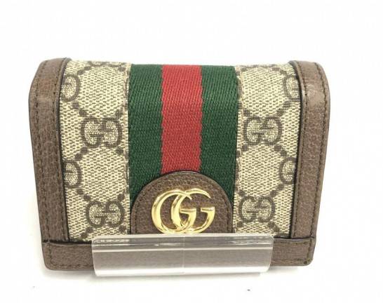 GUCCI グッチ オフィディア GGスプリーム 二つ折り財布 茶　買取しました！