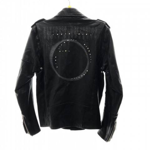 DIESEL ディーゼル 羊革 ライダース レザージャケット ブラック バックプリントスタッズ装飾 S　買取しました！