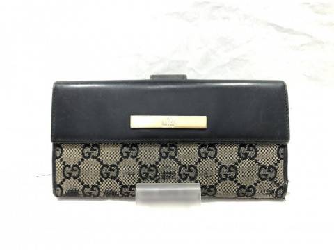 GUCCI グッチ GGキャンバス Wホック 長財布　買取しました！