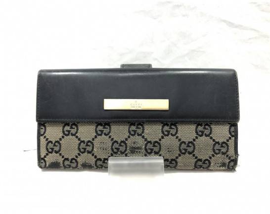 GUCCI グッチ GGキャンバス Wホック 長財布　買取しました！