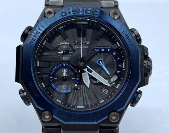 CASIO G-SHOCK MT-G 電波ソーラー Bluetooth ブラック×ブルー　買取しました！